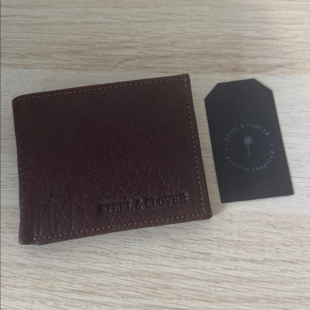 Steel & Clover Handsome Men’s Monkman Pebbled Burgundy Leather WALLET NWT